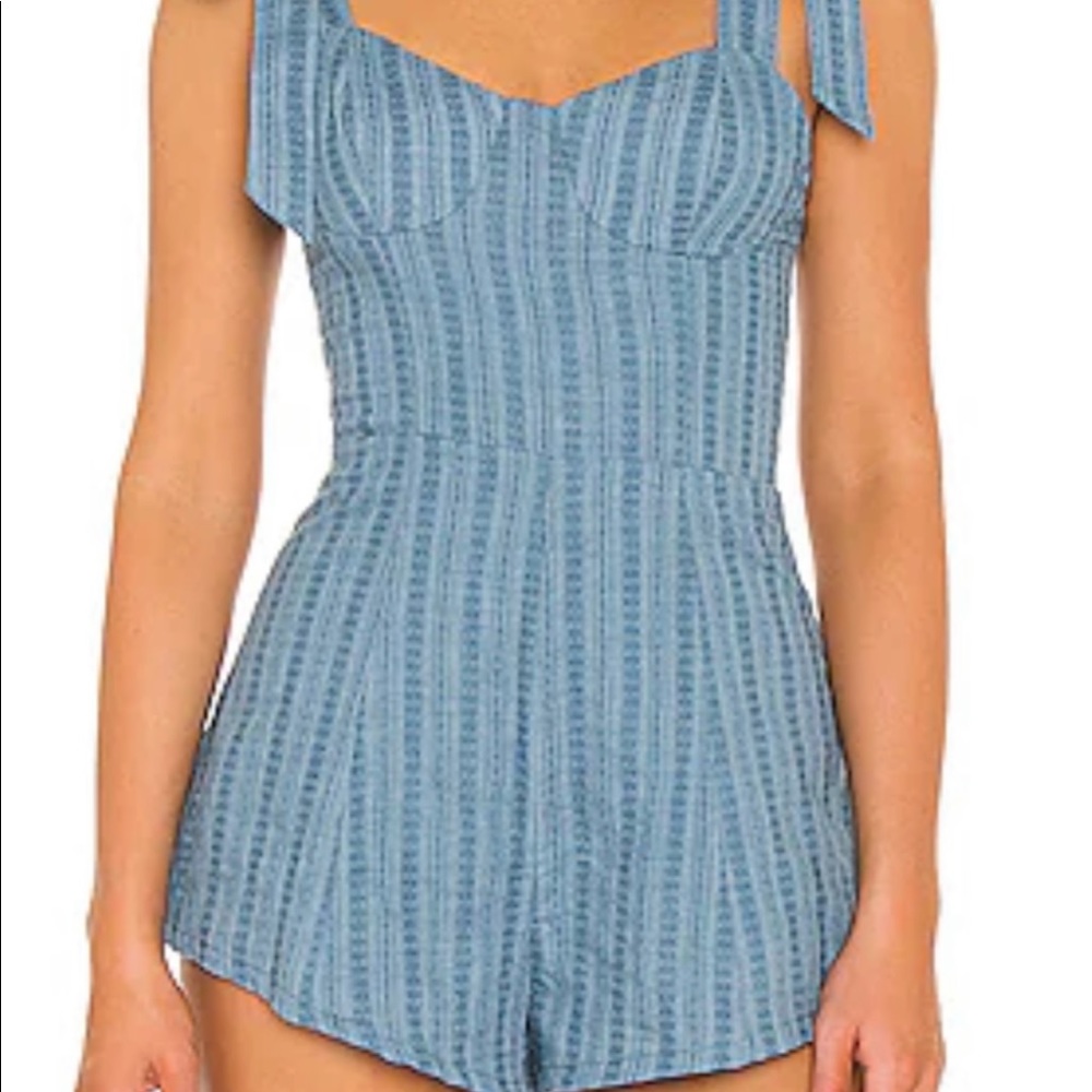 Lovers + Friends Bentley Romper in Blue Size Small